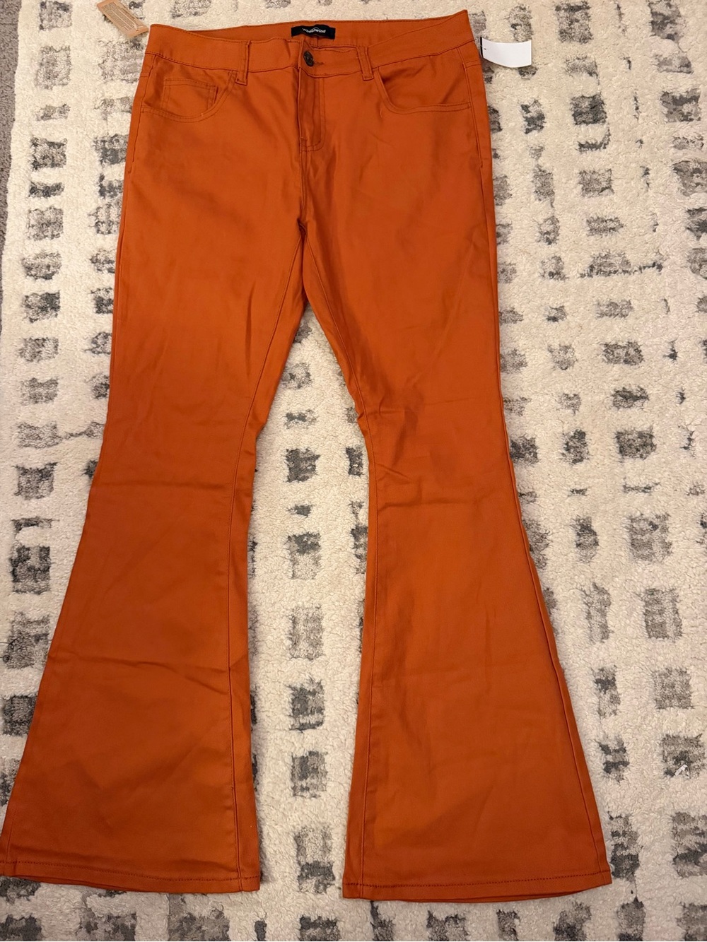 Bestfind Women's Bootcut Pants in Rust Orange